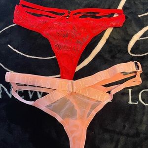 NWOT. Victoria Secret Very Sexy Strappy Thongs. Gorgeous! Never been worn.